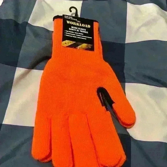 Workload gloves neon orange warm inside  reinforced thumb - Picture 2 of 2